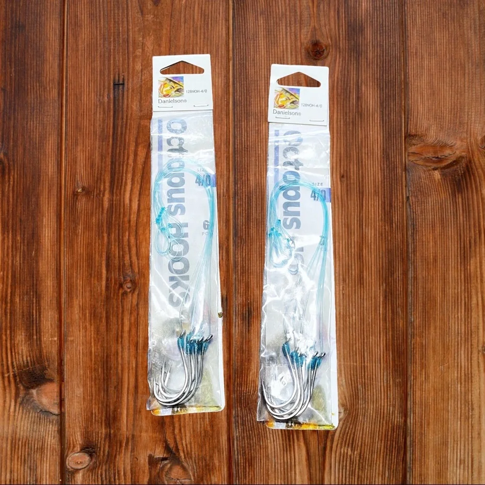 🔴4/$25 danielson octopus hooks fish hooks 2 packs